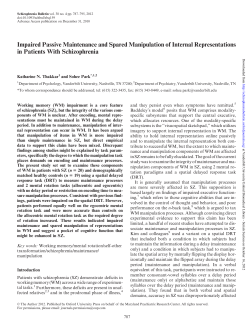 Impaired Passive Maintenance and Spared Manipulation of Internal