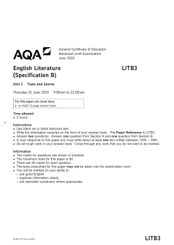 A-level English Literature B Question paper Unit 03 - Texts