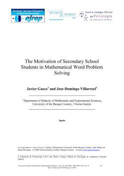 The Motivation of Secondary School Students in Mathematical Word