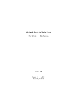 Algebraic Tools for Modal Logic