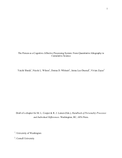 The Person as a Cognitive-Affective Processing