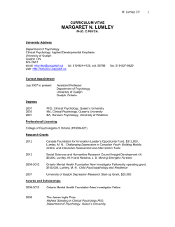 CURRICULUM VITAE - Resilient Youth Research Group