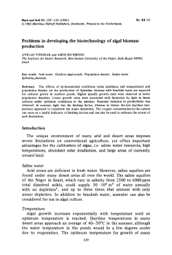Problems in developing the biotechnology of algal biomass production