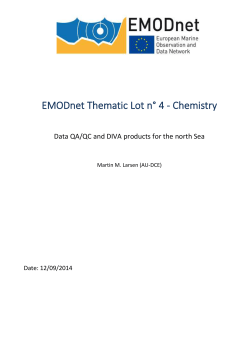 Data QA/QC and DIVA products for the North Sea
