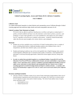 Linked Learning Equity, Access and Choice