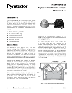 INSTRUCTIONS Explosion-Proof Smoke Detector - Fire