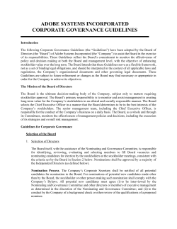 Adobe Corporate Governance Guidelines