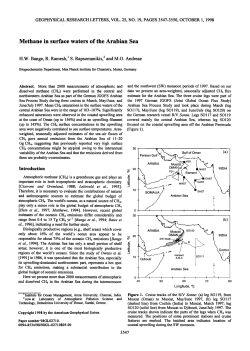 Methane in surface waters of the Arabian Sea