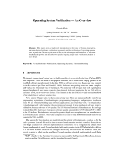 Operating System Verification - An Overview