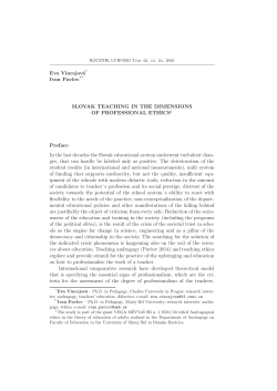 SLOVAK TEACHING IN THE DIMENSIONS OF PROFESSIONAL