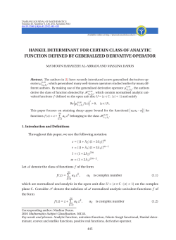 hankel determinant for certain class of analytic function defined by