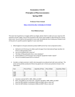 Economics 132.03 Principles of Macroeconomics
