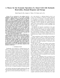 A Theory for the Economic Operation of a Smart Grid with Stochastic