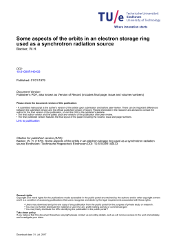 Some aspects of the orbits in an electron storage ring used as a