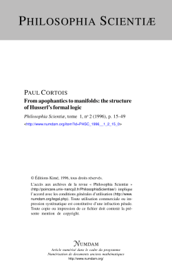 From apophantics to manifolds: the structure of Husserl`s formal logic
