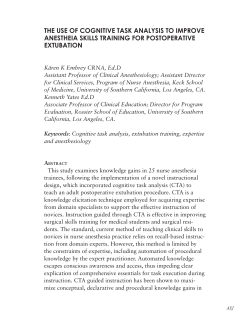 the use of cognitive task analysis to improve anestheia skills training
