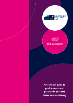 A technical guide to good procurement practice in outcome based