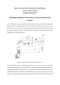 Modeling, Simulation and Control of an Electro Hydrostatic Actuator