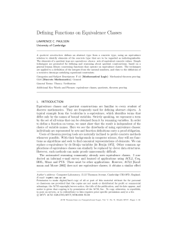 Defining Functions on Equivalence Classes