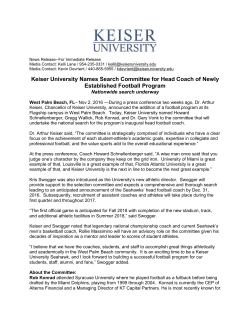 Keiser University Names Search Committee for Head Coach of
