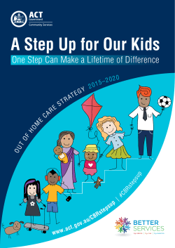 A Step Up for Our Kids - Community Services Directorate