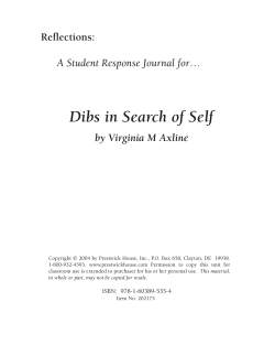 Dibs in Search of Self - Response Journal