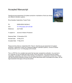 Greenhouse gas assessment of soybean production