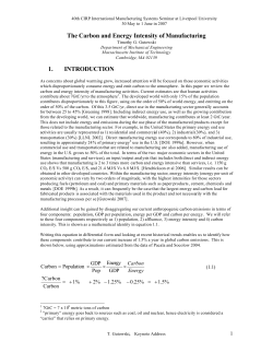The Carbon and Energy Intensity of Manufacturing 1. INTRODUCTION