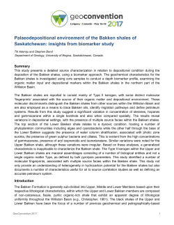 Palaeodepositional environment of the Bakken