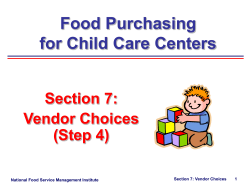 Section 7: Vendor Choices - Institute of Child Nutrition