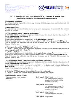Specification for the application of STARBLOCK AMIANTO