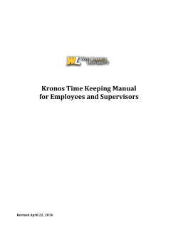 Kronos Time Keeping Manual for Employees and Supervisors