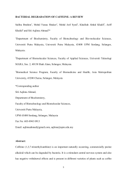 BACTERIAL DEGRADATION OF CAFFEINE: A REVIEW Salihu