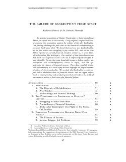 the failure of bankruptcy`s fresh start