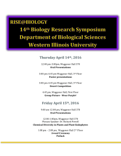 2016 Symposium Program - Western Illinois University