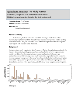 Agriculture in Idaho: The Risky Farmer Economics, Irrigation Use