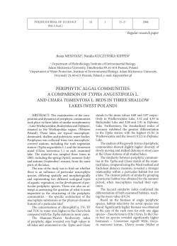 PERIPHYTIC ALGAL COMMUNITIES: A COMPARISON OF TYPHA