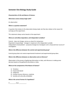 Semester One Biology Study Guide