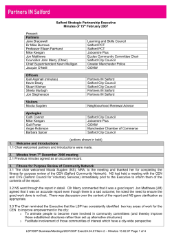 Salford Strategic Partnership Executive