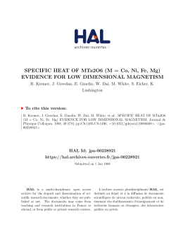 SPECIFIC HEAT OF MTa2O6 (M = Co, Ni, Fe, Mg) EVIDENCE