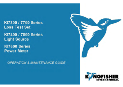 Operator Manual for KI7000 Loss Test Set, Light Source, Power Meter