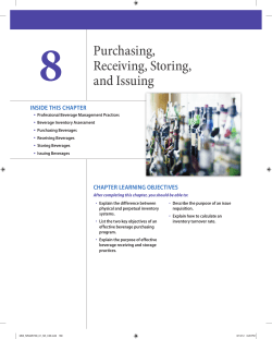 Purchasing, Receiving, Storing, and Issuing