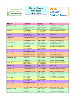 Carlisle South Play Team Activities