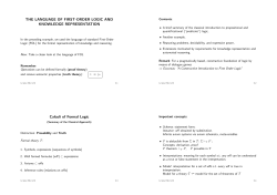 THE LANGUAGE OF FIRST-ORDER LOGIC AND KNOWLEDGE