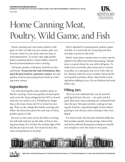 Home Canning Meat, Poultry, Wild Game, and Fish
