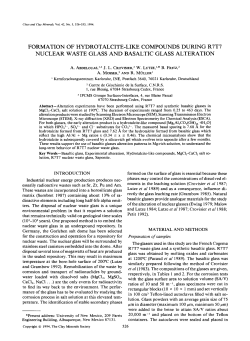 formation of hydrotalcite-like compounds during r7t7 nuclear waste