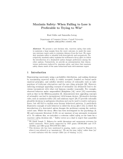 Maximin Safety: When Failing to Lose is Preferable to Trying to Win⋆