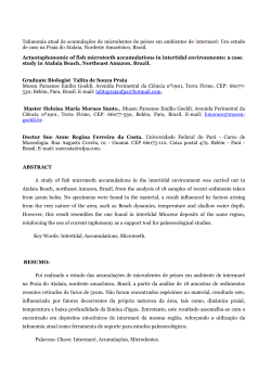 Tafonomia atual de acumulações de microdentes de peixes em