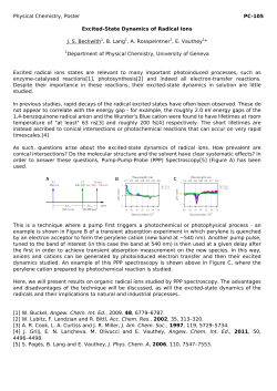 Physical Chemistry, Poster PC-105 Excited
