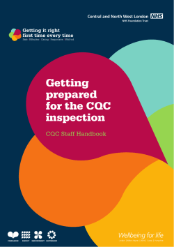 Getting prepared for the CQC inspection